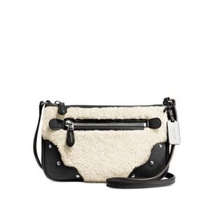 COACH Shearling Leather Rhyder Pochette Crossbody Bag